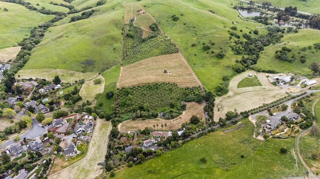 aerial view with a rural view