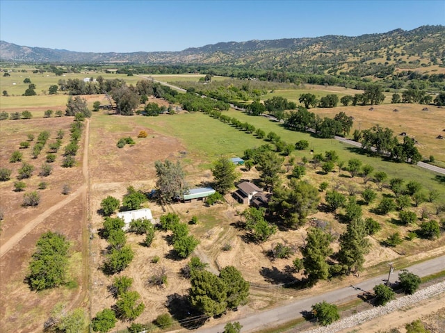 aerial view with a rural view and a mountain view