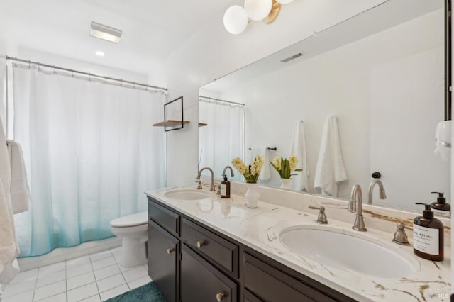 9 Monroe Ct, Novato, CA 94947 - full bath with toilet, tile patterned floors, visible vents, and a sink
