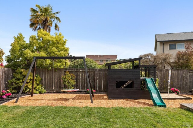 9 Monroe Ct, Novato, CA 94947 - view of playground with a yard and a fenced backyard