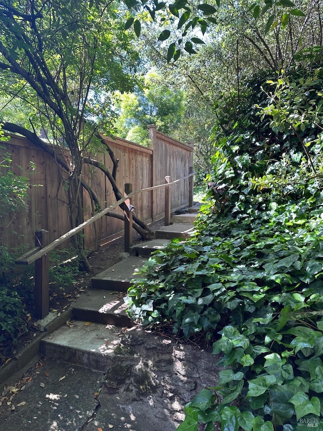 view of yard featuring fence