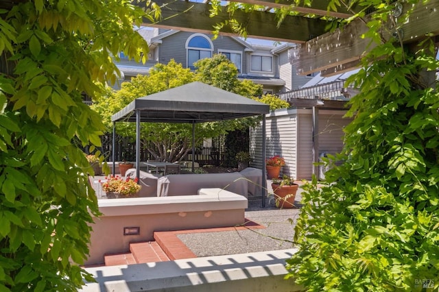 view of patio with a gazebo