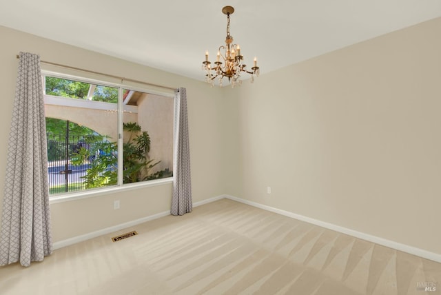 3432 Norwalk Pl, Fairfield, CA 94534 - unfurnished room featuring a chandelier, baseboards, and carpet
