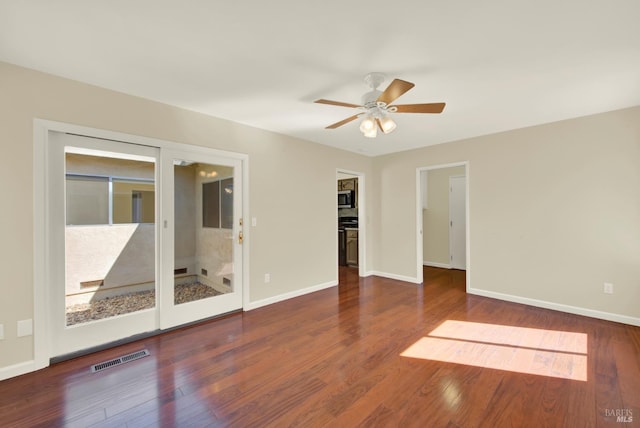 3432 Norwalk Pl, Fairfield, CA 94534 - spare room with a ceiling fan, wood finished floors, and baseboards