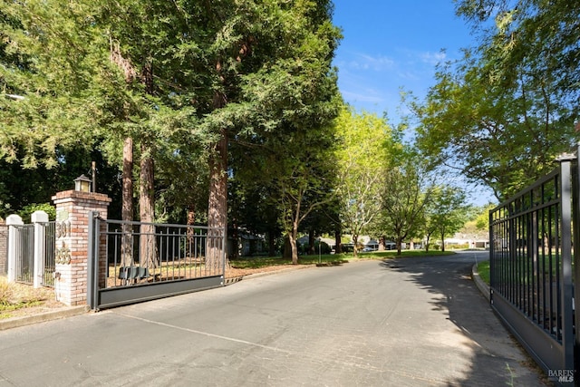 view of road with a gate