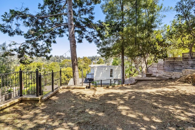 view of yard featuring fence