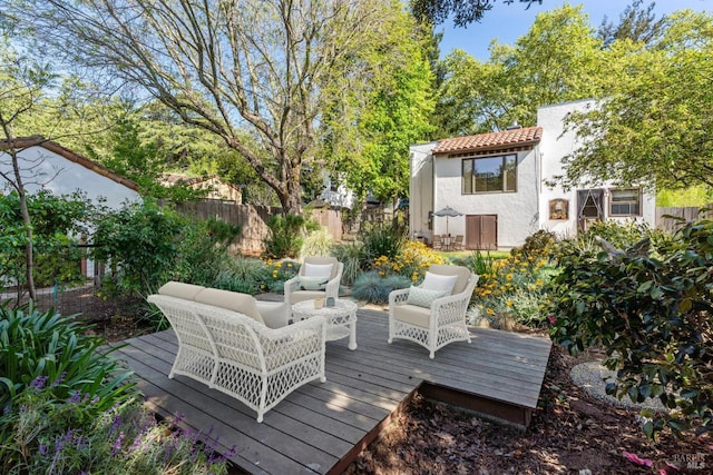 wooden terrace with fence