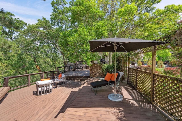 view of wooden deck