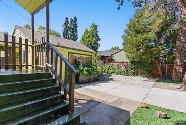 view of patio with a fenced backyard