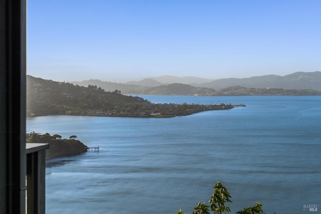 property view of water featuring a mountain view