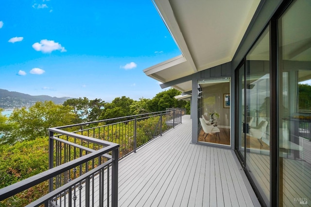 balcony with a mountain view