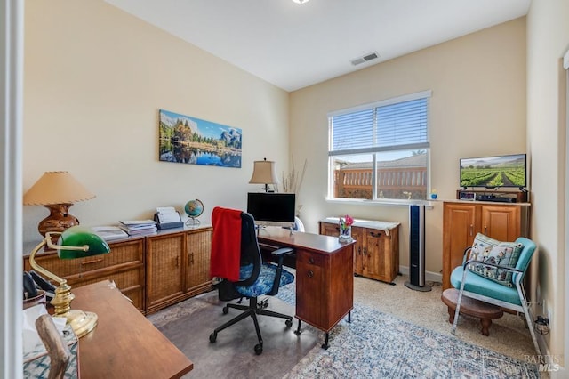 office area featuring visible vents