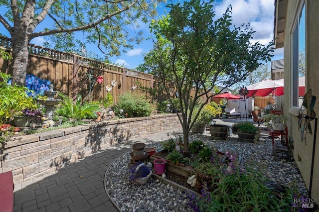 view of patio / terrace with a fenced backyard