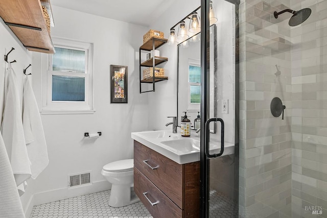 5 Oak Springs Dr, San Anselmo, CA 94960 - full bath featuring tile patterned floors, a stall shower, toilet, and visible vents
