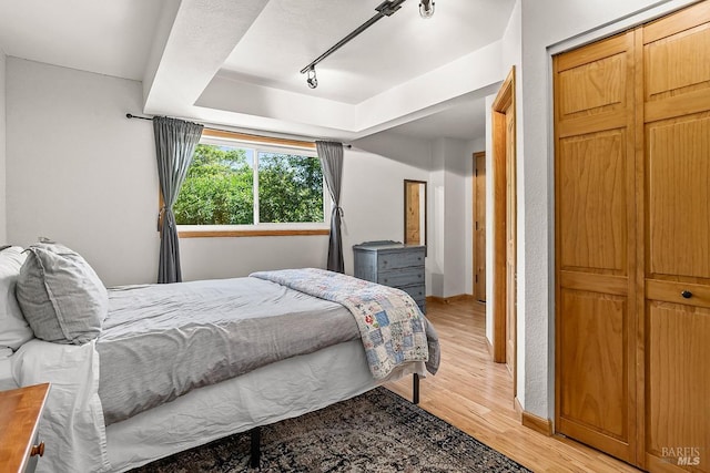 5 Oak Springs Dr, San Anselmo, CA 94960 - bedroom with a closet, rail lighting, and light wood-type flooring
