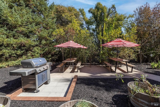 view of patio featuring area for grilling