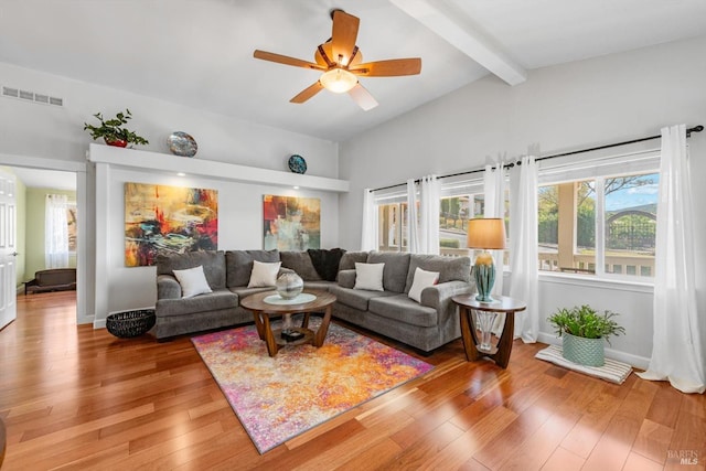 1300 Steele Canyon Rd, Napa, CA 94558 - living room featuring visible vents, a ceiling fan, light wood-style floors, and a wealth of natural light