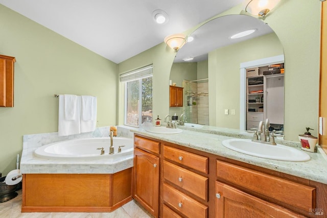 1300 Steele Canyon Rd, Napa, CA 94558 - full bath with a sink, double vanity, a stall shower, and a bath