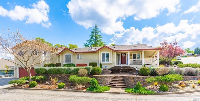 1300 Steele Canyon Rd, Napa, CA 94558 - single story home with covered porch, stairway, driveway, and a garage