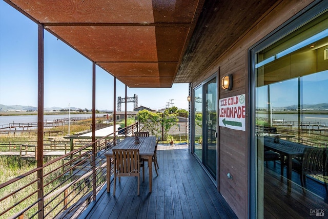 balcony with a water view