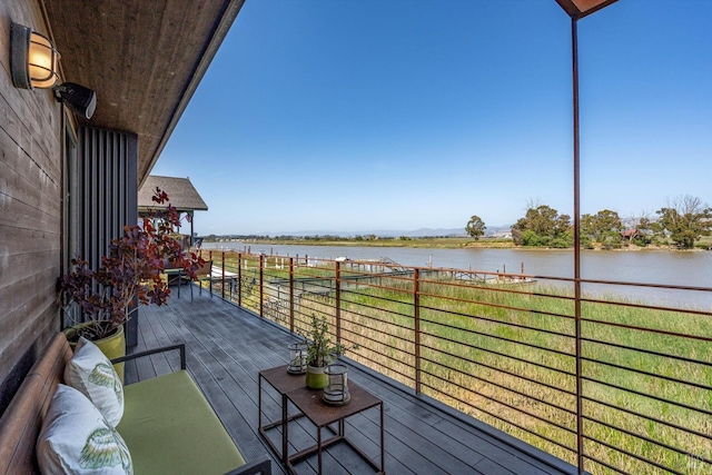 balcony with a water view