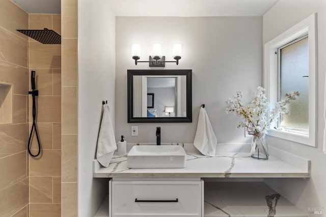 28 Washington St, Novato, CA 94947 - full bathroom featuring a tile shower and vanity