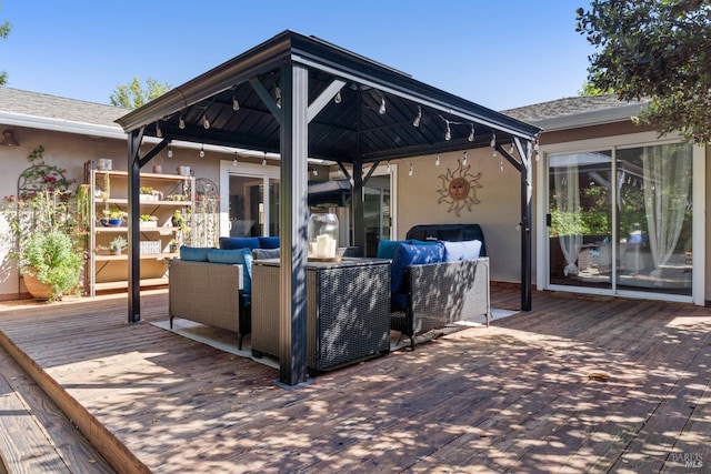 28 Washington St, Novato, CA 94947 - deck featuring a gazebo and outdoor lounge area