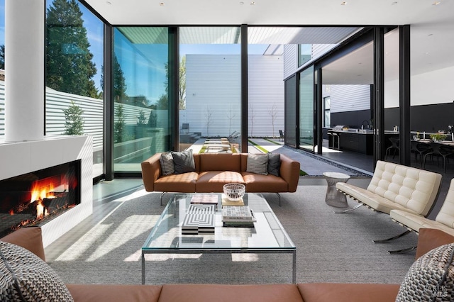 interior space with a sink and a wealth of natural light