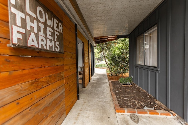 exterior space with board and batten siding