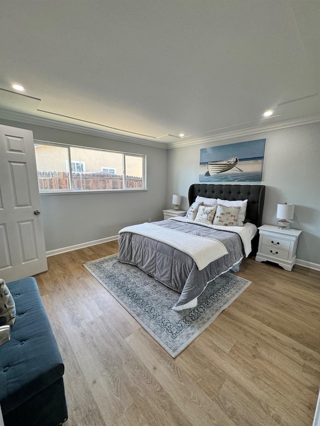 4647 Barbee Way, Sacramento, CA 95823 - bedroom with ornamental molding, wood finished floors, and recessed lighting
