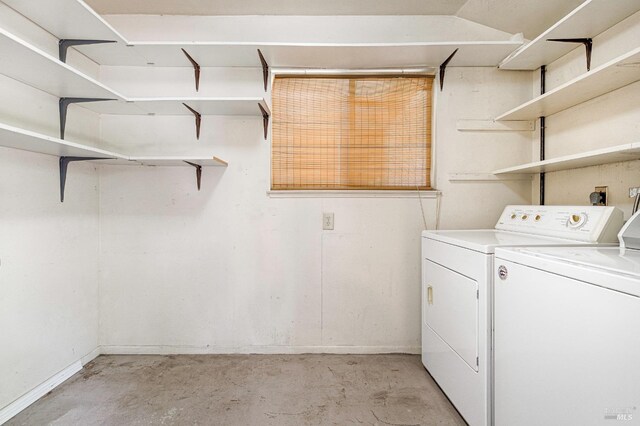 4 Valley Green St, Santa Rosa, CA 95409 - clothes washing area with separate washer and dryer, baseboards, and laundry area