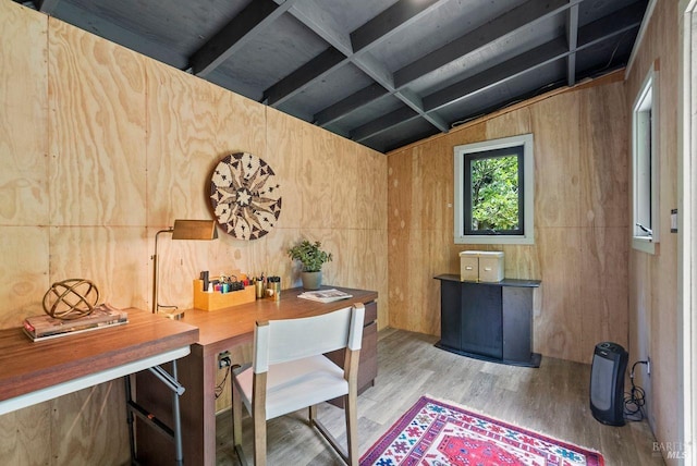 269 Castro St, Lagunitas, CA 94938 - home office with beam ceiling and wood finished floors