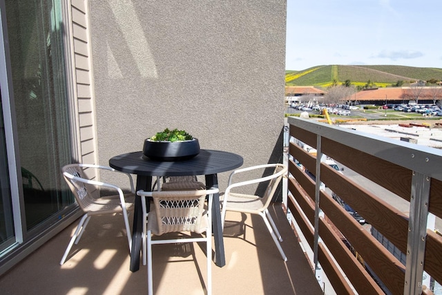 balcony with a mountain view