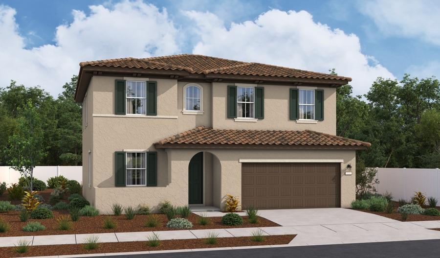 mediterranean / spanish-style home featuring fence, an attached garage, a tile roof, stucco siding, and driveway