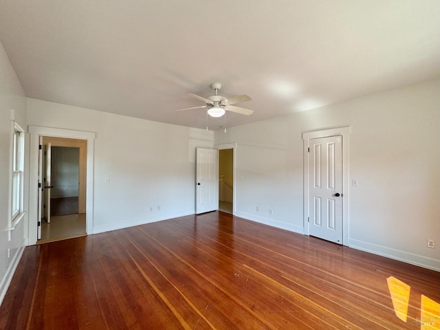 2984 First St, Napa, CA 94558 - empty room with wood-type flooring, a ceiling fan, and baseboards