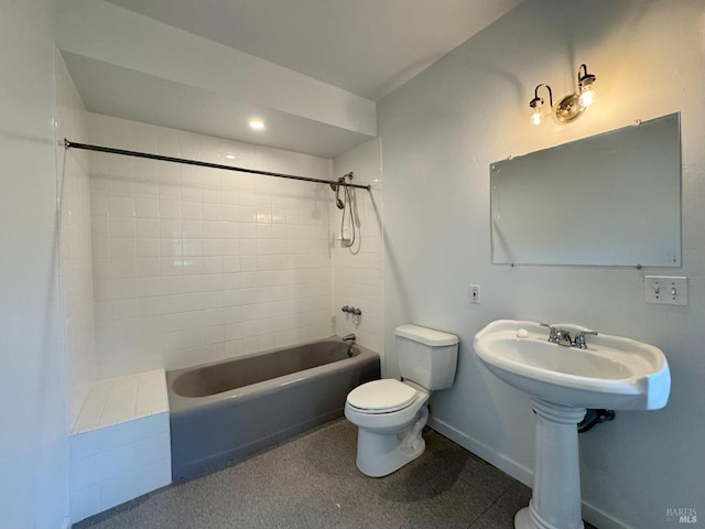 2984 First St, Napa, CA 94558 - bathroom featuring toilet, shower / tub combination, and baseboards