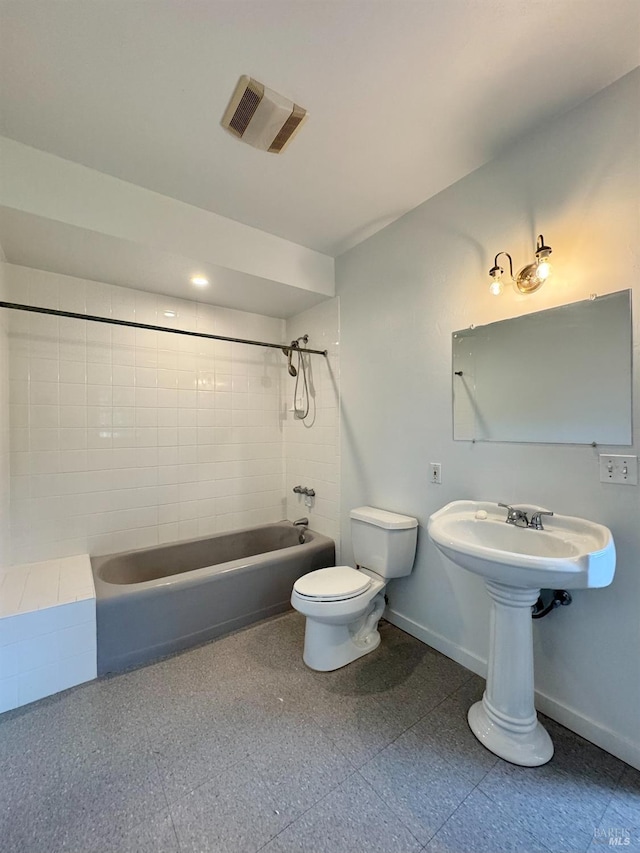 2984 First St, Napa, CA 94558 - full bathroom with toilet, baseboards, and washtub / shower combination