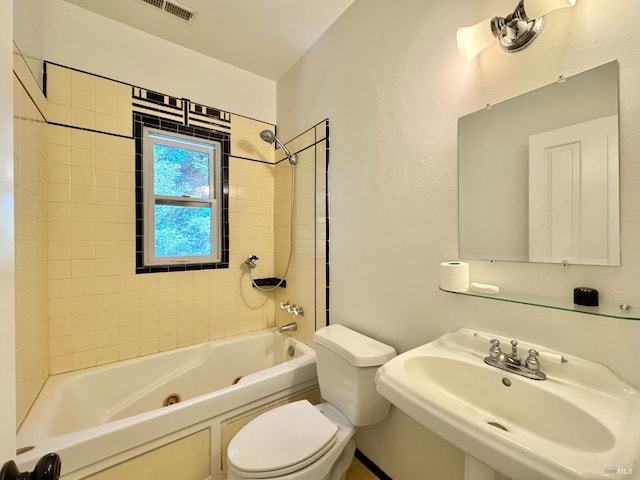 2984 First St, Napa, CA 94558 - full bath with a sink, toilet, and a combined bath / shower with jetted tub