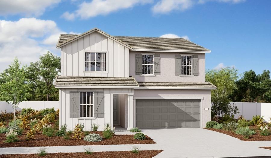 3025 Red Canard Way, Roseville, CA 95747 - view of front of property with board and batten siding, an attached garage, and driveway