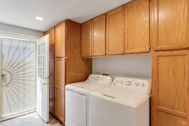 1034 Caldwell Ave, Vallejo, CA 94591 - washroom featuring washing machine and dryer, recessed lighting, and cabinet space