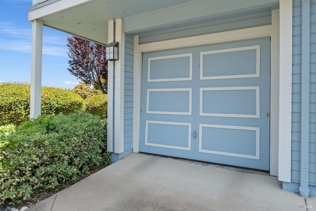 view of garage