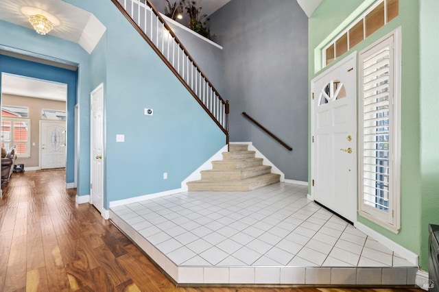 1216 Hermitage Way, Rohnert Park, CA 94928 - foyer featuring stairway, baseboards, and wood finished floors