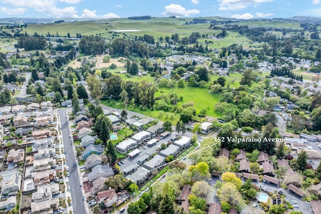 drone / aerial view with a residential view