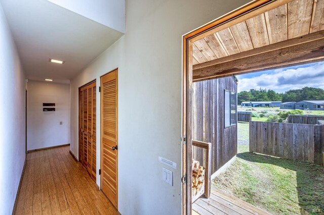 360 Grey Whale, The Sea Ranch, CA 95497 - hallway with hardwood / wood-style flooring