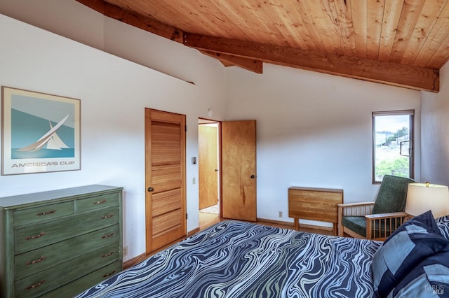 360 Grey Whale, The Sea Ranch, CA 95497 - bedroom with vaulted ceiling with beams, wood ceiling, and wood finished floors
