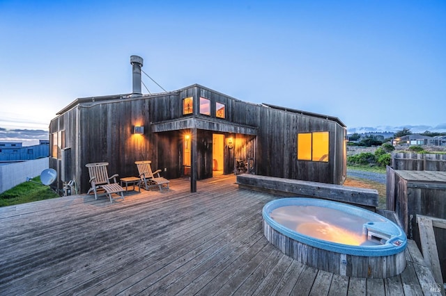 360 Grey Whale, The Sea Ranch, CA 95497 - deck at dusk with hot tub deck surround