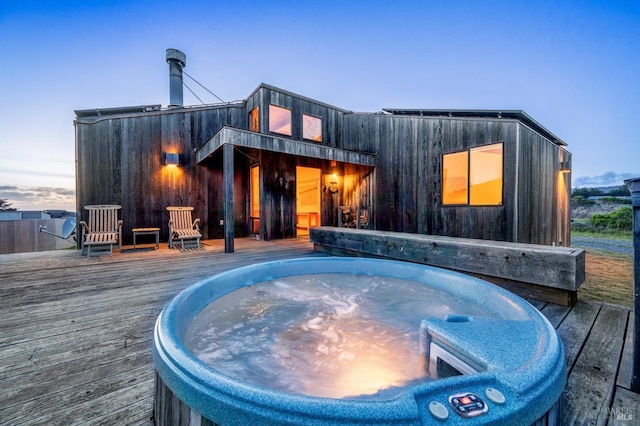 360 Grey Whale, The Sea Ranch, CA 95497 - back of house with a deck and an outdoor hot tub