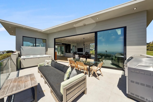 view of patio / terrace featuring an outdoor living space and outdoor dining space