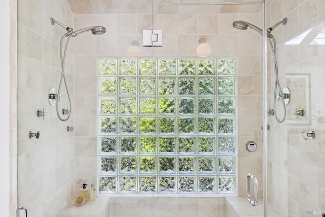 full bathroom featuring a shower stall