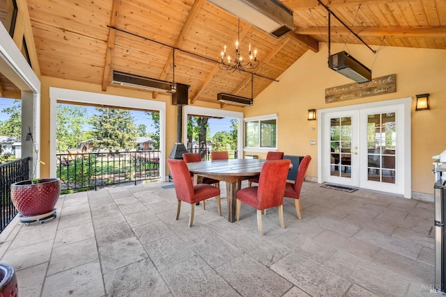 view of patio with french doors and outdoor dining space